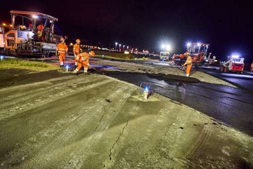 travaux nuit chantier pistes